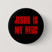 "Jesús es botón del pinback de mi HÉROE"