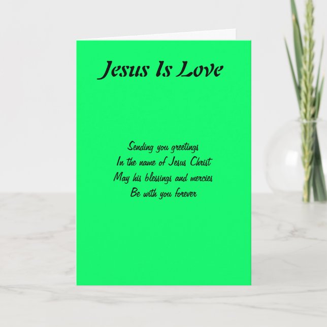 Jesús es el amor tarjetas de felicitación (Anverso)