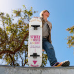 Jesús es el camino, la vida, la verdad patineta<br><div class="desc">Christian Skateboard con el verso bíblico de Juan 14:6 Jesús le dijo: "Soy el camino, la verdad y la vida. Nadie puede venir al Padre excepto a través de mí". Los versos son en tonos pastel azules y en caligrafía mixta y tipografía minimalista. Este diseño moderno y moderno es la...</div>