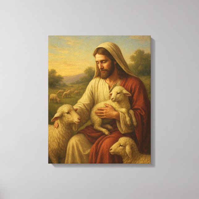 Jesús es el lienzo de arte de pared de Shephard #1 (Anverso)