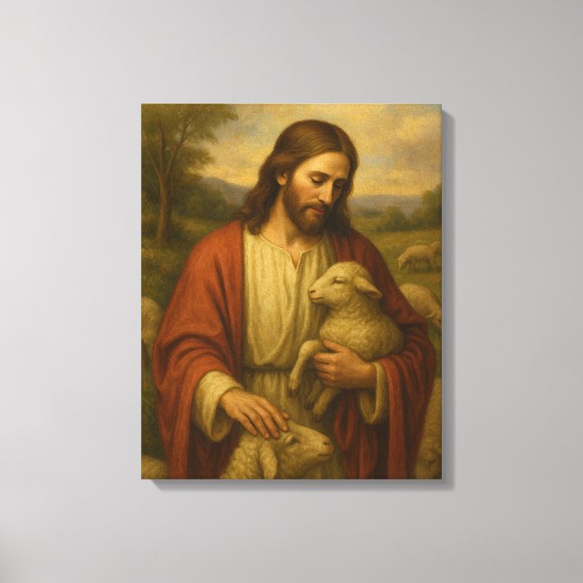 Jesús es el lienzo de arte de pared de Shephard #4 (Anverso)