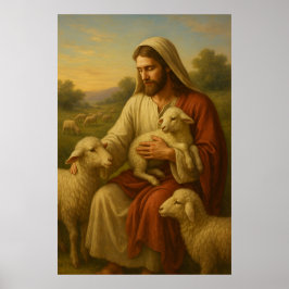 Jesús es el Poster de arte de la pared del Pastor 