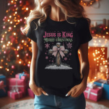 Jesús es el rey camiseta negra - Navidades de muje