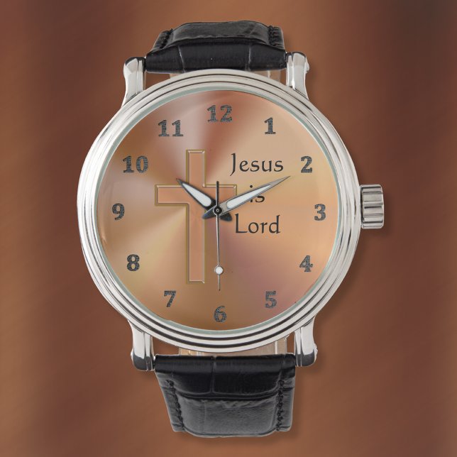 Jesús es el Señor: Relojes cruzados para hombres p (Jesus is Lord, Christian Watches for men and women. Gift Ideas for Pastors. Birthday gift for Pastor)