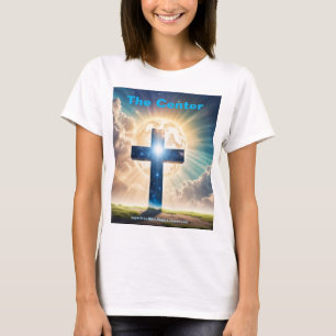 Jesús es la camiseta de la mujer de la cruz centra