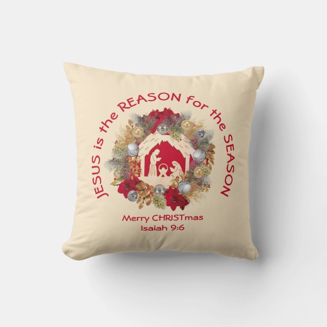 JESÚS ES LA RAZÓN DEL Cojín decorativo DE Navidade (Anverso)
