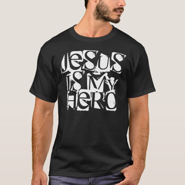 Jesús es mi camiseta del negro del héroe (Anverso)