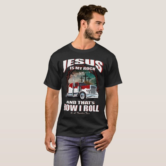Jesús es mi roca y ésa es cómo ruedo la camiseta (Anverso completo)