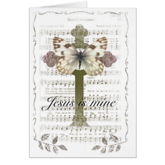 Jesús es tarjeta de la mariposa de la mina