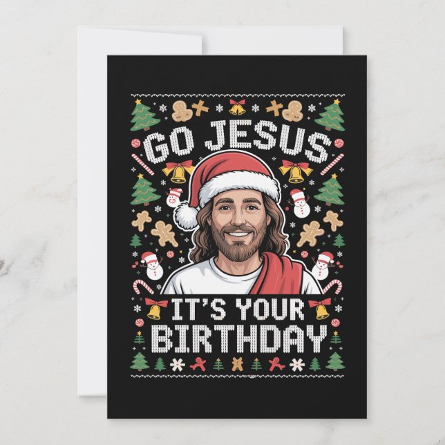 Jesús es tu dulce Navidad feo de cumpleaños (Anverso)