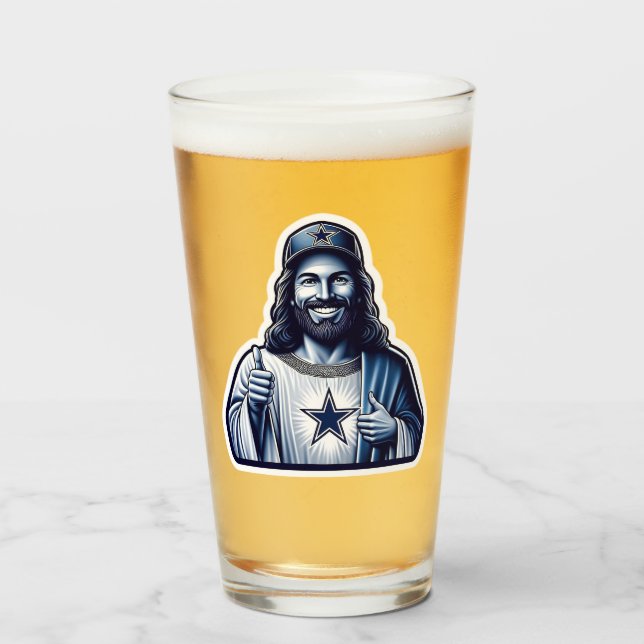 Jesús es un fan de Dallas bebiendo un vaso (Anverso (lleno))