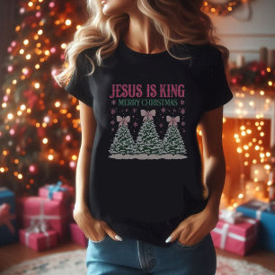 Jesús es una camiseta negra del rey Navidades de m