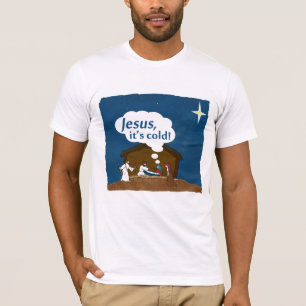 ¡Jesús, está frío! Humor camiseta de los navidades