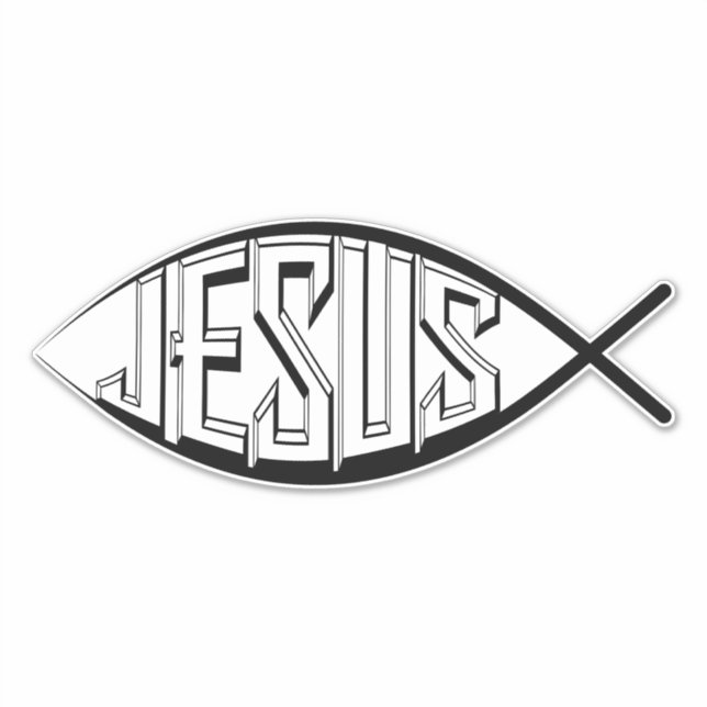 JESUS FISH SYMBOL GRANDES DECALES PEGATINAS (Anverso)