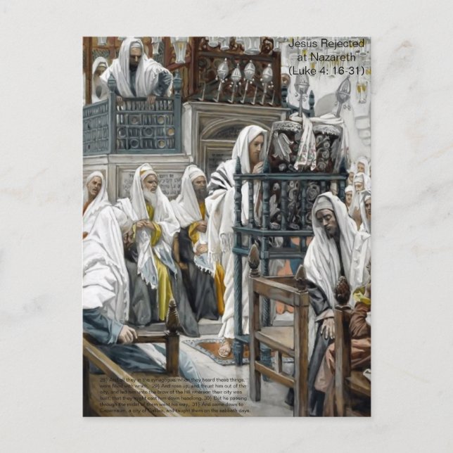 Jesús fue rechazado en la postal de Nazaret (Anverso)