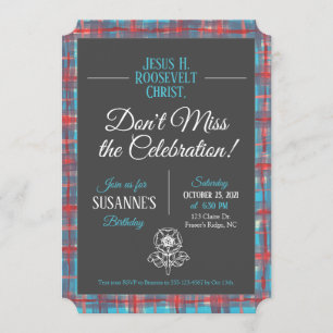 Jesús H. Roosevelt Tartan Birthday Invitación