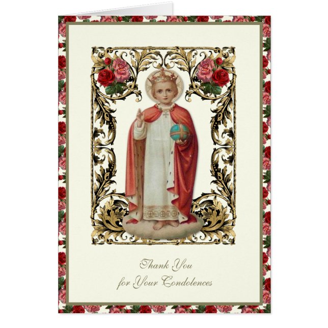 Jesus Infant Prague  Religious Funeral Condolence (Frente)