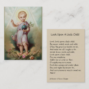 Jesús infantil que sostiene las tarjetas santas