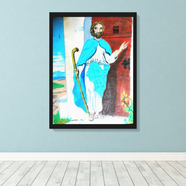 JESUS KNOCKS lienzo (Insitu (piso de madera))