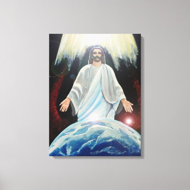 Jesús, la luz del arte de lienzo envuelto en el mu (Anverso)