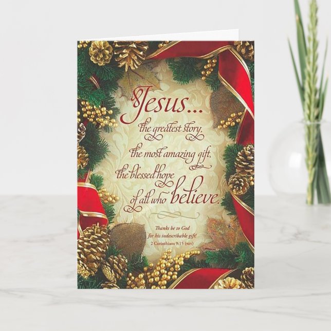 Jesus la mejor historia Navidades tarjeta de salud (Anverso)