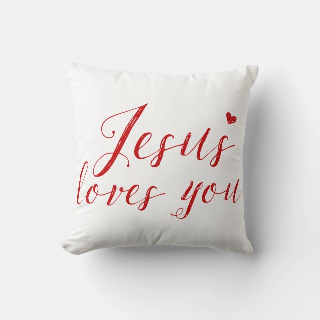 Jesús le ama almohada del logotipo (Anverso)