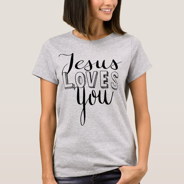 Jesús le ama camiseta (Anverso)