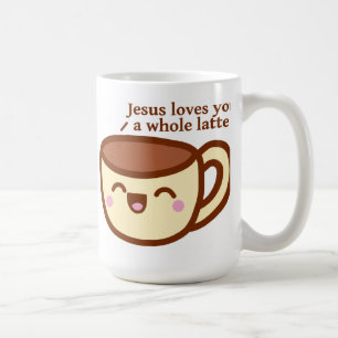 Jesús le ama una taza entera de Latte