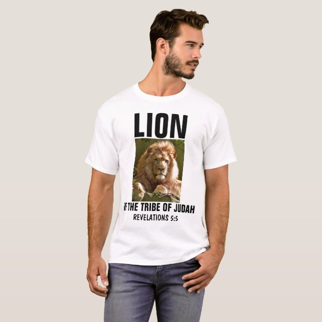 JESÚS, LEÓN DE LA TRIBU DE JUDAH, camisetas (Anverso completo)