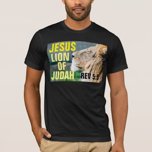 Jesús, León de las camisetas cristianas de Judá (Anverso)