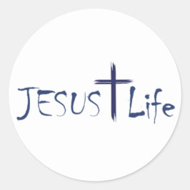 JESUS Life Blue Text Pegatinas 20 por hoja