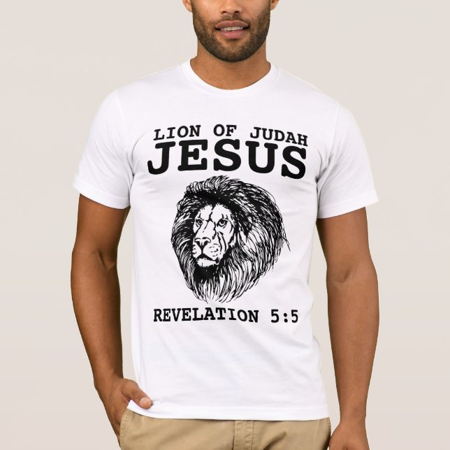 JESÚS LION OF JUDAH, camisetas cristianas, REV 5:5 (Anverso)