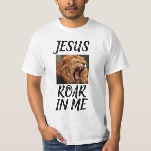 JESUS LION ROAR EN MÍ CAMISETAS CRISTIANAS