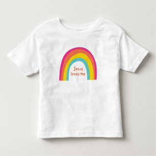 Jesús me ama a la pequeña camiseta arco iris