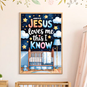 Jesús me ama Arte para pared para niños de guarder