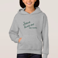 Jesús Me Ama Chica Hoodie - Texto Verde