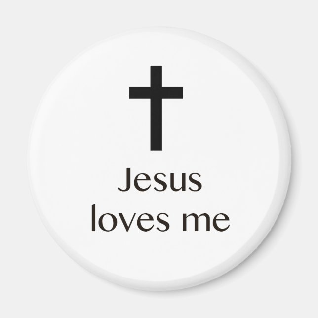 Jesús Me Ama El Imán Blanco Cruzado (Frente)
