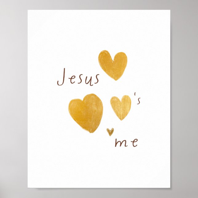 Jesús me ama Impresiones Pósters digitales corazon (Frente)