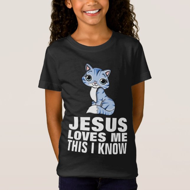 JESÚS ME AMA KITTEN, CAMISETAS CHIÍTAS CRISTIANAS (Anverso)