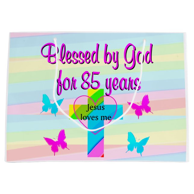 JESÚS ME AMA LA BOLSA DE REGALOS DE CUMPLEAÑOS 85 (Anverso)