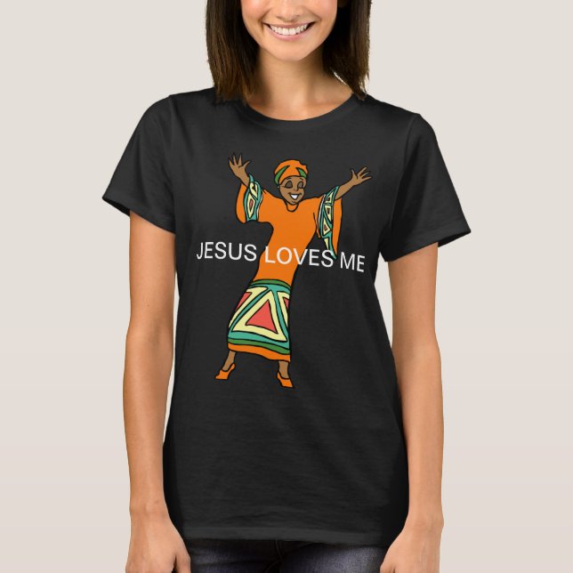 Jesús me ama la camiseta de la mujer (Anverso)