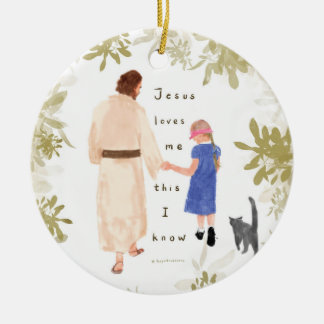 Jesús Me Ama Navidades Ornamento cerámico