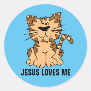 Jesús me ama, pegatinas del gato del gatito
