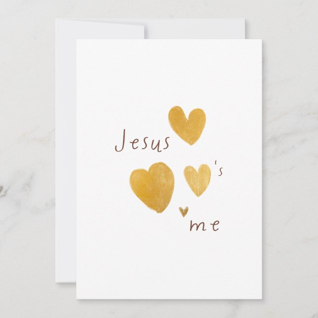 Jesús me ama. Tarjeta de invitación moderna digita (Anverso)