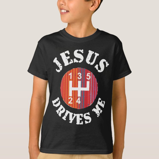 Jesús me conduce la camiseta de los niños del (Anverso)