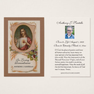 Jesús Memorial Oración Religiosa Santa Tarjeta