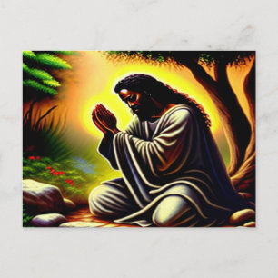 Jesús Negro rezando en la postal de Gethsemane