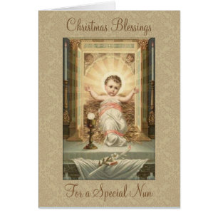 Jesús Niño Navidad Tabernáculo Monja vintage
