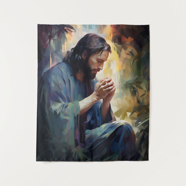 Jesús Orando Tapiz de Arte (Anverso)
