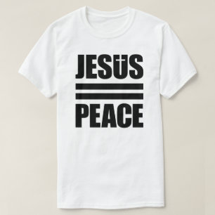 JESUS=PEACE blanco, camisa negra